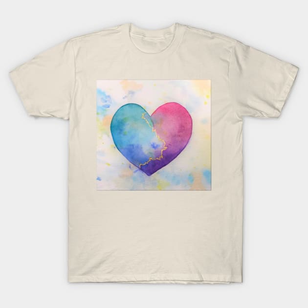 Heart Fault Line T-Shirt by Tstafford